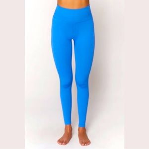 EUC Spiritual Gangster Love Sculpt Seamless Rib Legging Blue Paradise XS/S